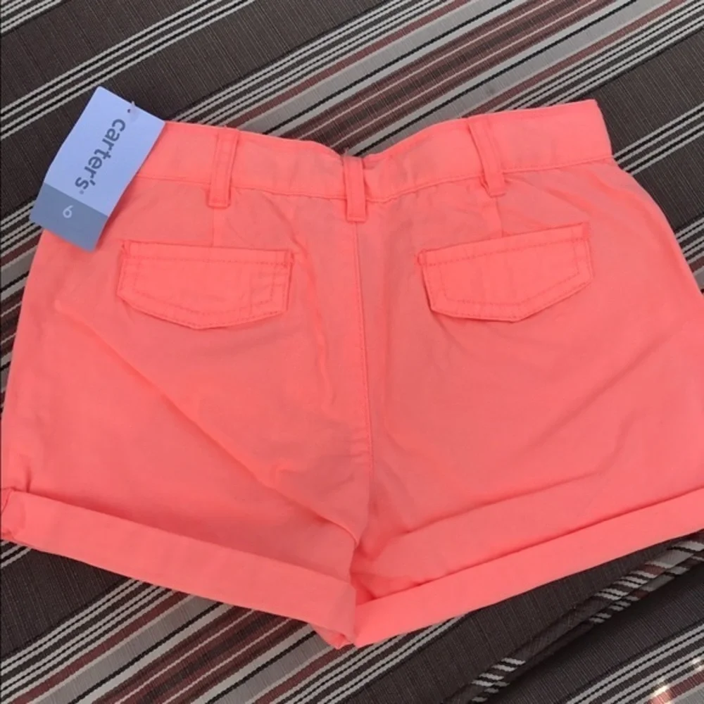 NWT Carter's Bright Orange Shorts Girls 6